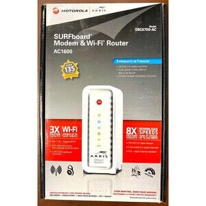 USED Motorola Arris AC1600 Surfboard Modem & Wi-Fi Router, Model SBG6700-AC